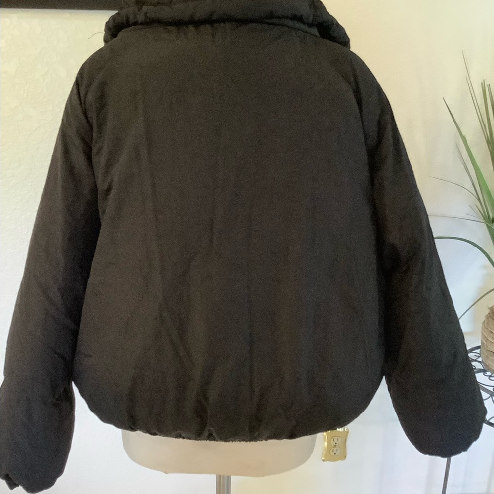 Pretty Little Thing Black Puffer oversized Jacket 4 - Picture 2 of 6